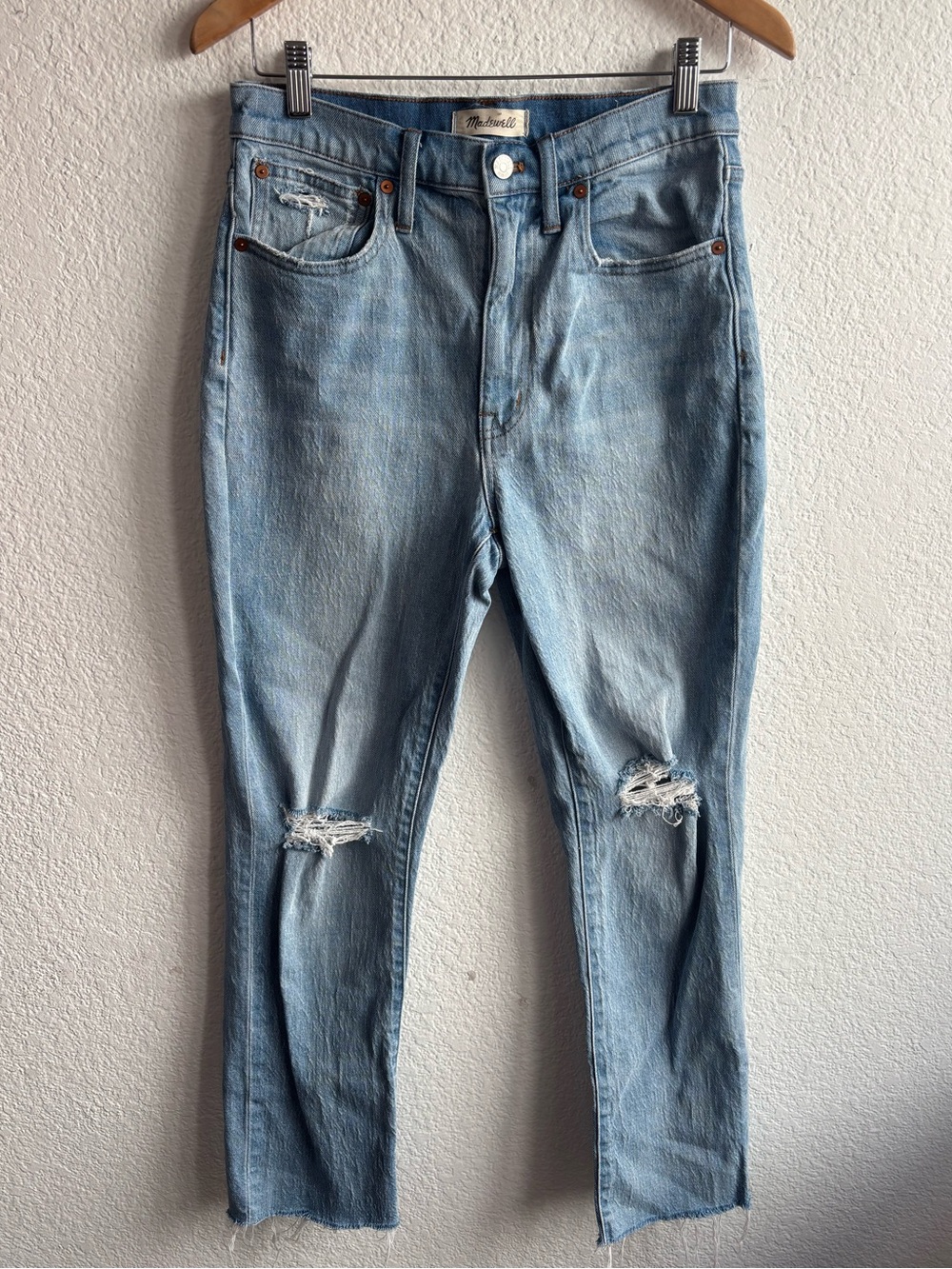 Madewell Highrise Slim Boy Jean Womens Raw Hem Size 27